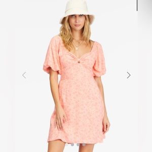 Billabong Loving Life Puff Sleeve Mini Dress